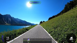 30 minute Fat Burning Indoor Cycling Workout Alps South Tyrol Lake Tour Garmin 4K Video [upl. by Erdnael]