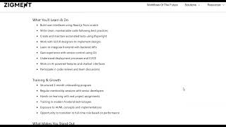 Zigment is hiring for Frontend Software Engineer Intern  Fresher Bangalore [upl. by Yacov]