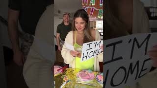 Soldier hides under the cake to surprise sister on her birthday 🥹 [upl. by Rubinstein]