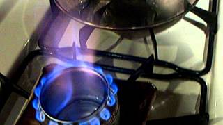 Soda Can Stove burning denatured alcohol [upl. by Leonore]