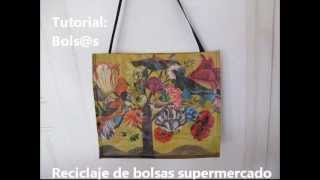 Tutorial cómo hacer un bolso o bandolera reciclando una bolsa del súpermercado [upl. by Mccartan425]