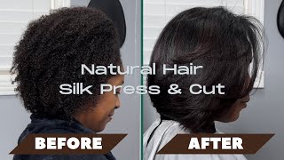 Natural Hair Silk Press amp Cut [upl. by Rizzi]