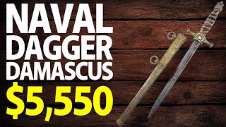 5550  WW1 Imperial German 1902 Naval Dagger Damascus Blade Ivory  Military Antiques Toronto [upl. by Vallo]