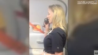 Watch This flight attendant has em rolling in the aisles [upl. by Ansilme]