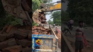 Jcb Backhoe Loading Black Brick In Tractor youtubeshorts brick loading [upl. by Pardoes]