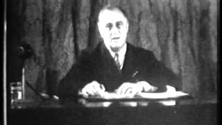 Franklin Roosevelt  Fireside Chat 4 On Economic Progress Universal Newsreel [upl. by Akinnej]