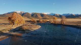 Breathtaking aerial view of Mountain Altai in late autumn [upl. by Naillik]