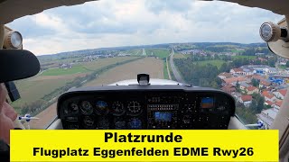 Platzrunde  Flugplatz Eggenfelden EDME  Rwy26  Flugschule  Cessna 172P vom 21092021 [upl. by Xenos]