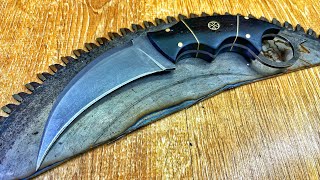 Making A Karambit Knife From A Saw Blade [upl. by Janaya248]