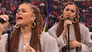 Andra Day SINGS the Black National Anthem at Super Bowl LVIII [upl. by Millford]