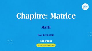 chapitre matricebac Économie [upl. by Ahsocin]