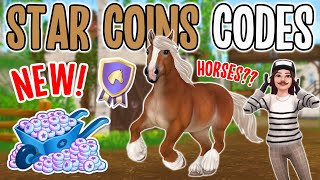 ALL 9 NEW STAR COINS CODES FREE HORSES STAR COINS STAR RIDER ITEMS amp MORE COMING SOON [upl. by Leamhsi834]