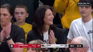 Last two minutes of regulation in Nebraska vs Iowa WBB B1G tournament title [upl. by Ibloc57]