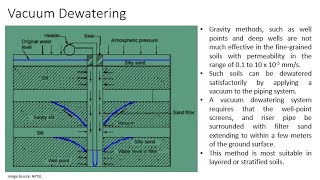 Infrastructure Engg amp Const Tech 38 Dewatering technique Vacuum Dewatering Electro Osmosis [upl. by Marvella]