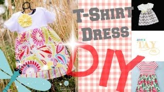 DIY Easy TShirt Dress 2 Minute Tutorials [upl. by Mahla]