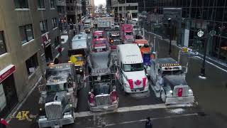 Ottawa Drone view corner of Queen and Kent downtown for freedom convoy rally 1302022 [upl. by Chaudoin]