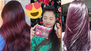 Godrej expert rich creame hair colorburgendy shade honest review and demo ownbeauty [upl. by Imaj]