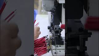 The manufacturing process of riveting wire to battery tabs [upl. by Assina480]