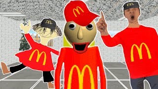 BALDI GOT A JOB AT MCDONALDS  New Baldis Basics Mod [upl. by Arais]