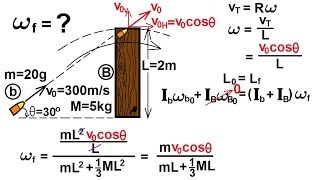 Physics 135 Angular Momentum 9 of 11 Ex 8 Bullet Striking Beam at Angle [upl. by Salokkin]