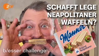 Wuchtige Waffeln Sebastian muss Neapolitaner à la Manner selber machen  besser challenge [upl. by Pastelki]