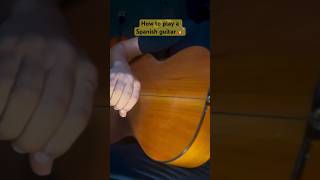 How to play Spanish guitar 🎸tuto tutorial strumming guitarist guitarplayer guitarsolo [upl. by Eiahpets]