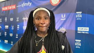 Tee Tee Terry Explains What it Took to Make Her First Olympic 100m Team Talks Injury  Racing 200m [upl. by Ecnerual]