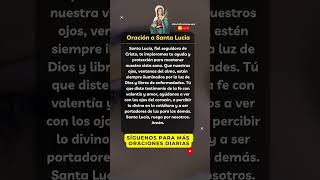 Oración de protección a Santa Lucía 👁️‍🗨️ CuidadoDeLaVista [upl. by Frida309]