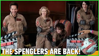 The Spengler family suit up in new Ghostbusters Frozen Empire set photo [upl. by Gnaig]