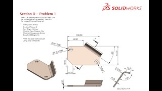 Solidworks CSWA Exam Practice  PART MODELLING  Section D  1 [upl. by Paske547]