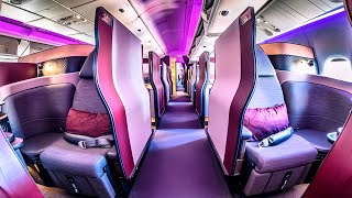 Qatar Airways A3501000 Qsuite Business Class from Tokyo to Dubai via Doha Full Flight Experience [upl. by Tselec]