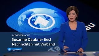 Sprecherin Susanne Daubner mit blauem Verband in der tagesschau 19112024 [upl. by Katie]