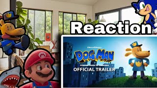 Mario And His Friends Reacted To The Dog Man Movie Trailer [upl. by Ulund]