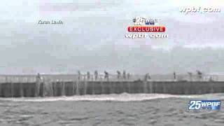 Exclusive Wave Crashes Over People On Jetty [upl. by Aitret668]