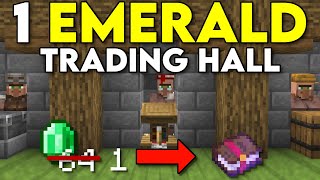 EASIEST Villager Trading Hall Minecraft Bedrock 120 ALL 1 EMERALD TRADES [upl. by Ojeibbob]