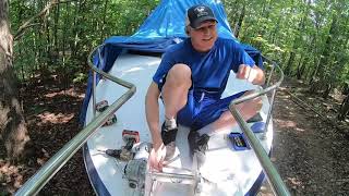 Mounting the drum winch on the 1989 Bayliner 2455 [upl. by Ecneret]