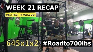 645x1x2 Bench Press Road to 700 Bench  Week 21 Recap Meet Prep [upl. by Dick]