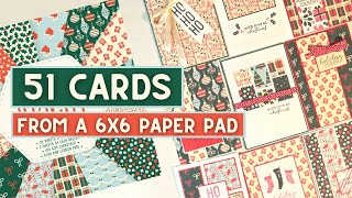 51 Christmas Cards from a 6x6 Paper Pad  Process Video  Minimal Supplies amp No Die Cutting [upl. by Eaton848]