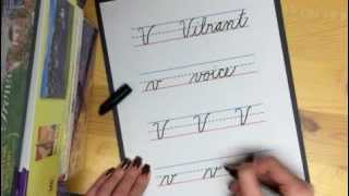 Learn Cursive Letter quotVquot [upl. by Meldon932]