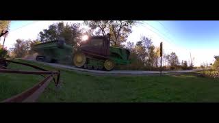 John Deere Tracked Tractor with Tracked Gravity Wagon [upl. by Vas137]