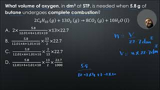 Combustion of butane finding the volume of oxygen using Molar Volume of an Ideal Gas [upl. by Antoni]