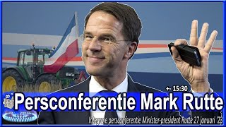 Terugkijken Persconferentie premier Mark Rutte over de Ministerraad  27 januari 2023 [upl. by Otrebmuh]