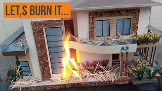 Cardboard House on fireFIRE SATISFAYAwithAS Creator [upl. by Noreht335]