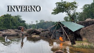 A CHUVA não deu trégua Deixei minha JANTA ESCAPAR maior SUFOCO CAPIVARA MACACOS TRACAJÁ PEIXES [upl. by Ries]