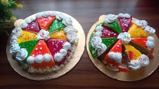 Assorted cake  একটা কেকের মধ্যে ৪ প্লেভারের কেক রেসিপি  Mix cake  Combo cake Recipe [upl. by Aysa]