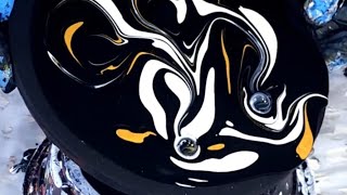 Black amp Gold MARBLE Pour Painting Fun amp Easy Fluid Art Techniques for Beginners 374 [upl. by Sanjay]