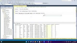 How to create table using select in SQL Server [upl. by Noyrb]