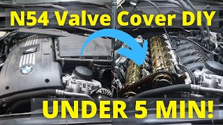 How to Change N54 Valve Cover Gasket In Under 5 Minutes [upl. by Rezal273]