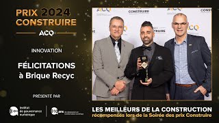 Brique Recyc – Prix Construire 2024  Innovation [upl. by Bowne]