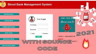 Blood Bank Management System  2023  FREE SOURCE CODE  LazyCoder [upl. by Naesad]